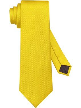 Men's Ties Solid Colour Bright Yellow Imported Twill Formal Neckties